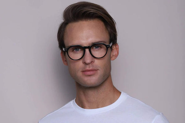Charles Optical / Black Acetate & Blue - Light Lens - Shade Files